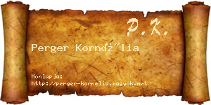 Perger Kornélia névjegykártya