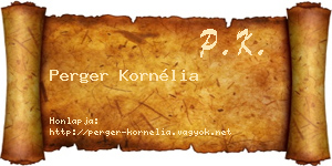 Perger Kornélia névjegykártya